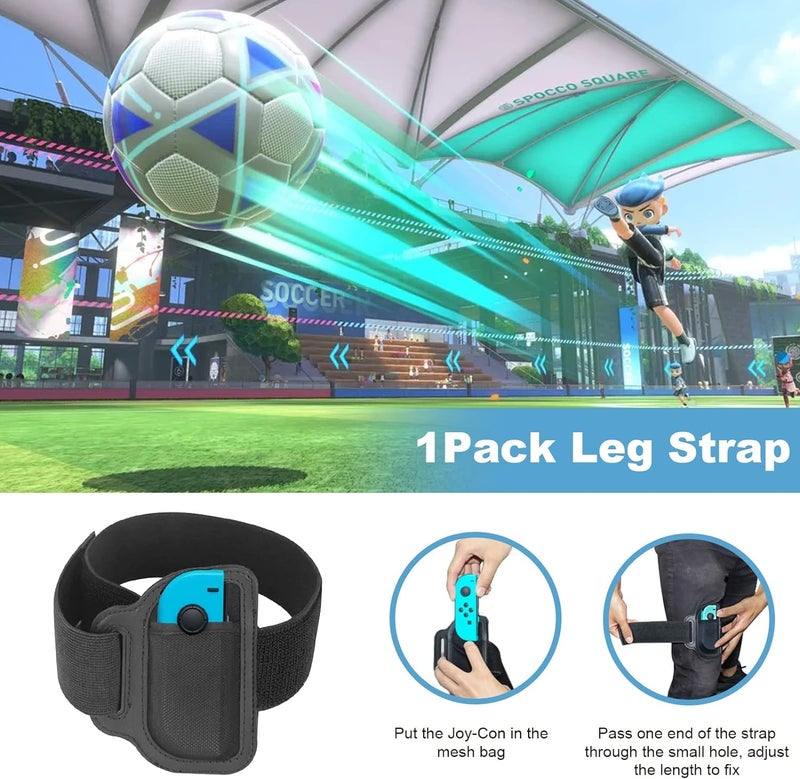 JoyHood Leg Strap for Switch/Switch OLED Joy-Con Controller, Game Accessories Compatible with Switch Sports Play Soccer/Ring Fit Adventure, Adjustable Elastic Switch Leg Straps - Image 2